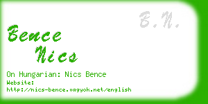 bence nics business card